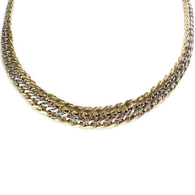 Collier d'occasion 2 ors 750 maille américaine 43 cm