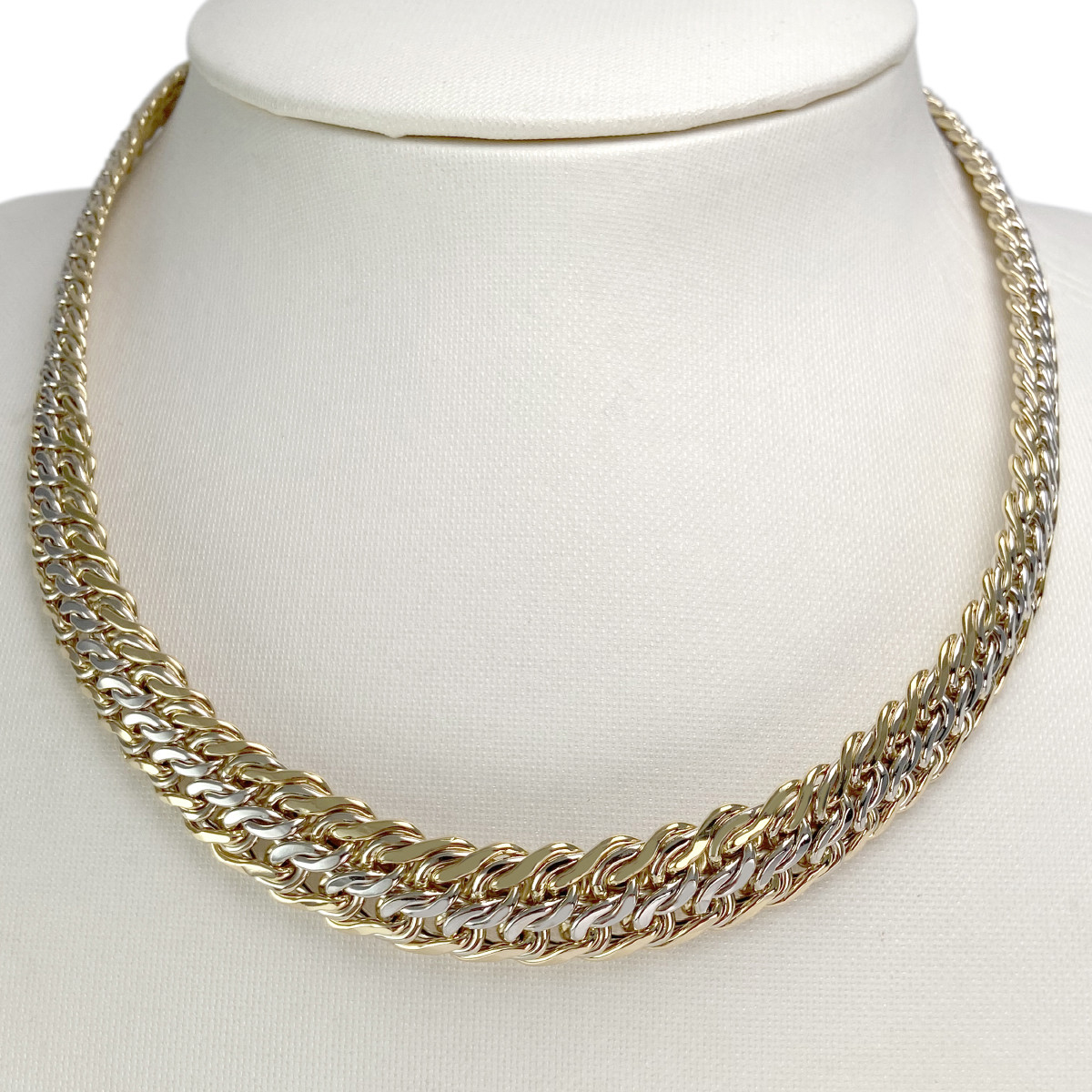 Collier d'occasion 2 ors 750 maille américaine 43 cm - vue 2