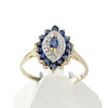 Bague d'occasion 2 ors 750 diamants saphirs - vue V1