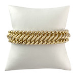 19.5 cm 14K yellow gold American link bracelet - view 1