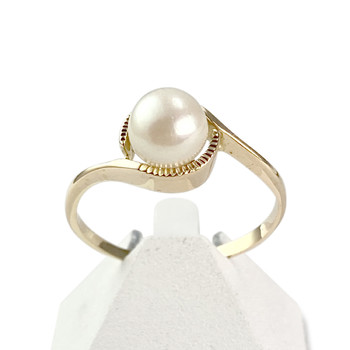 Bague d'occasion or 750 jaune perle de culture