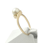 Tweedehands gouden ring 750 gele gekweekte parel - bekijk 2