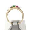 Bague d'occasion or 750 diamants rubis saphir et émeraude - vue V3