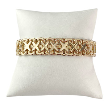 Second hand bracelet gold 750 flat retro mesh