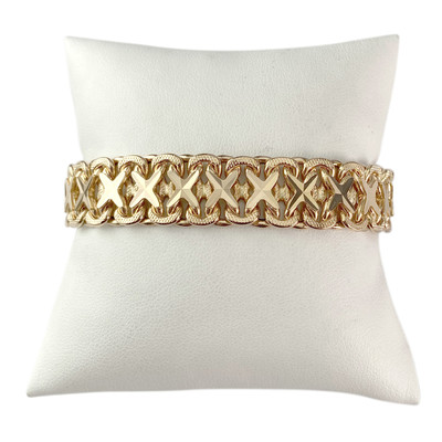 Bracelet d'occasion or 750 maille rétro plate - vue 1