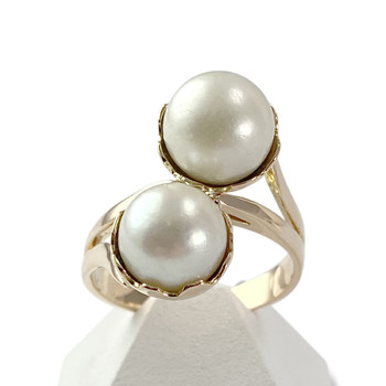 Bague d'occasion or 750 perles de culture