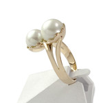 Bague d'occasion or 750 perles de culture - vue 2