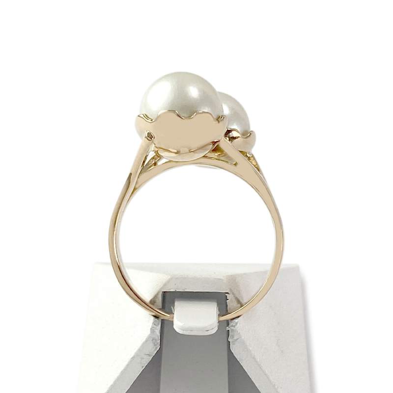 Bague d'occasion or 750 perles de culture - vue 3