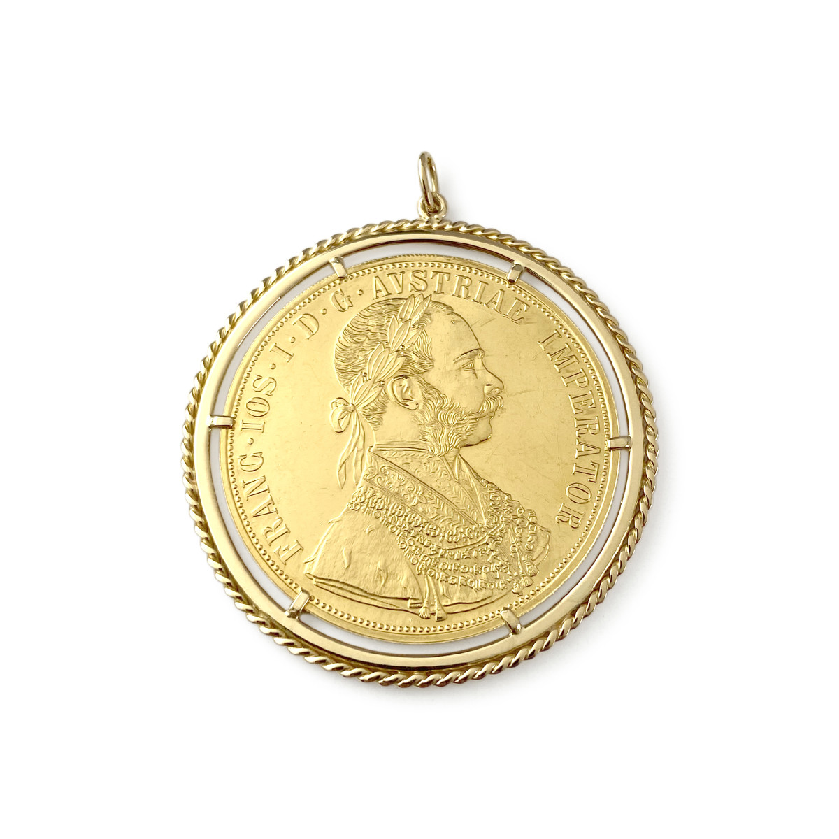 Pendentif d'occasion or 750 piece autriche 1915 4 ducats