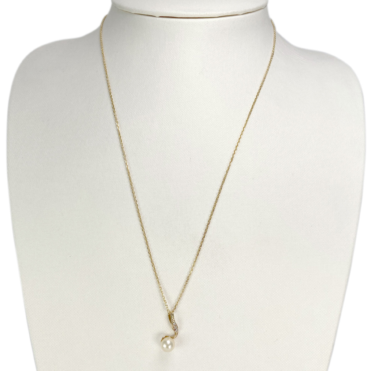 Collier d'occasion or 750 perle de culture et diamants - vue 2