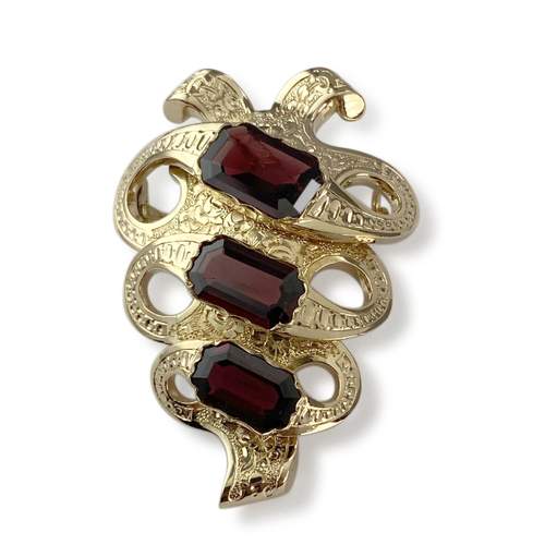 Broche d'occasion or 750 grenats