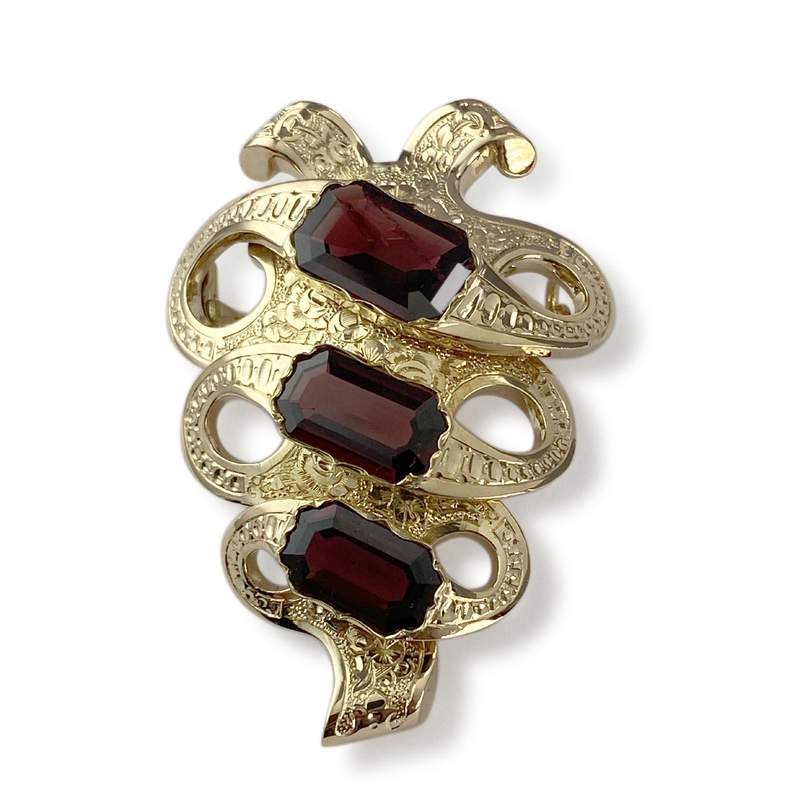 Broche d'occasion or 750 grenats - vue 1