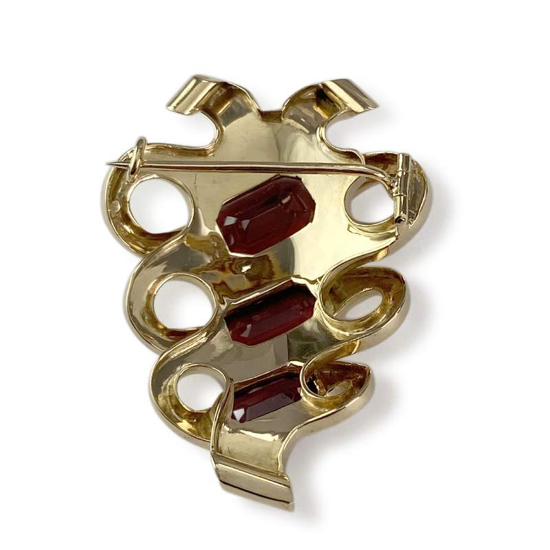 Broche d'occasion or 750 grenats - vue 2