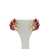 Boucles d'oreilles or 750 diamants et rubis - vue V1