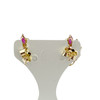 Boucles d'oreilles or 750 diamants et rubis - vue V3