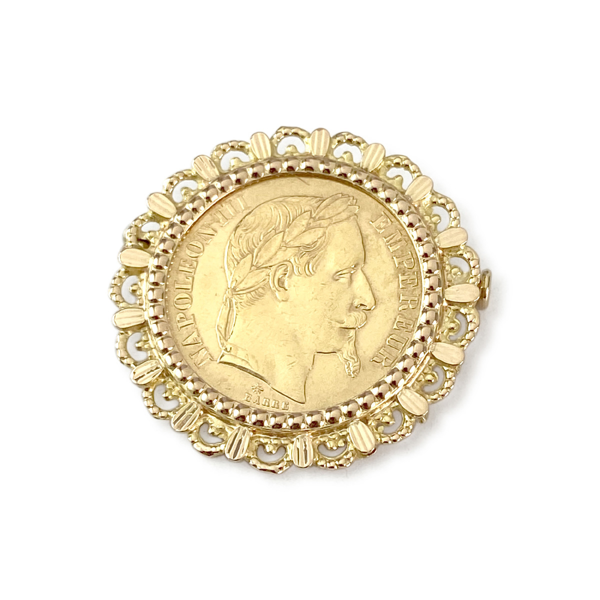 Broche d'occasion or 750 piece napoléon