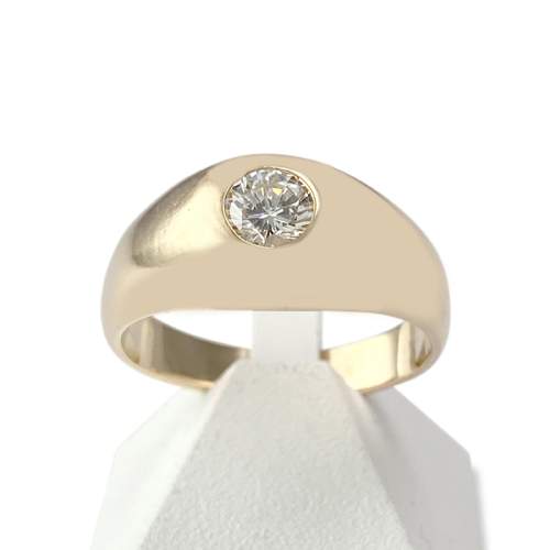 Tweedehands gouden 750 gele diamanten ring