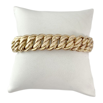 Tweedehands armband goud 750 geel amerikaans mesh 18 cm