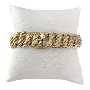 Bracelet d'occasion or 750 jaune maille américaine 18 cm