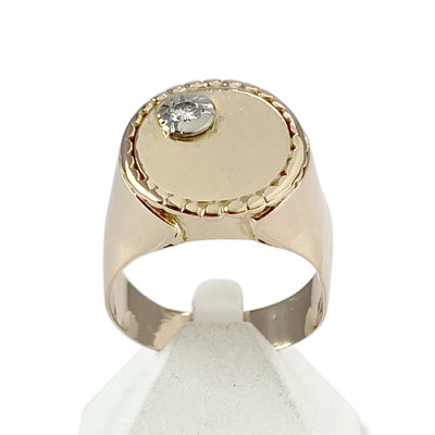 Chevalière d'occasion 2 ors 750 diamant