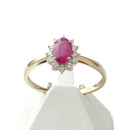 Bague d'occasion or 375 jaune rubis diamants