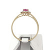 Bague d'occasion or 375 jaune rubis diamants - vue V3