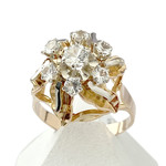 Bague d'occasion or 750 jaune et rhodié zirconias - vue 1