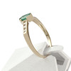 Bague d'occasion or 375 jaune émeraude diamants - vue V2
