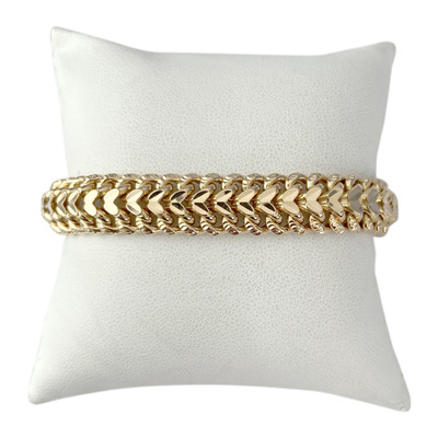 Secondhand gold bracelet 750 yellow fancy mesh 19 cm
