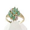 Bague d'occasion or 750 2 tons émeraudes et diamants - vue V1