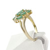 Bague d'occasion or 750 2 tons émeraudes et diamants - vue V2