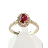 Bague d'occasion or 750 jaune rubis et diamants synthétiques - vue V1