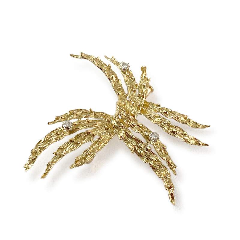 Broche d'occasion or 750 jaune diamants - vue 1