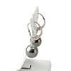 Boucles d'oreilles d'occasion or 375 blanc et perles de tahiti - vue V2