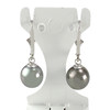 Boucles d'oreilles d'occasion or 375 blanc et perles de tahiti - vue V3