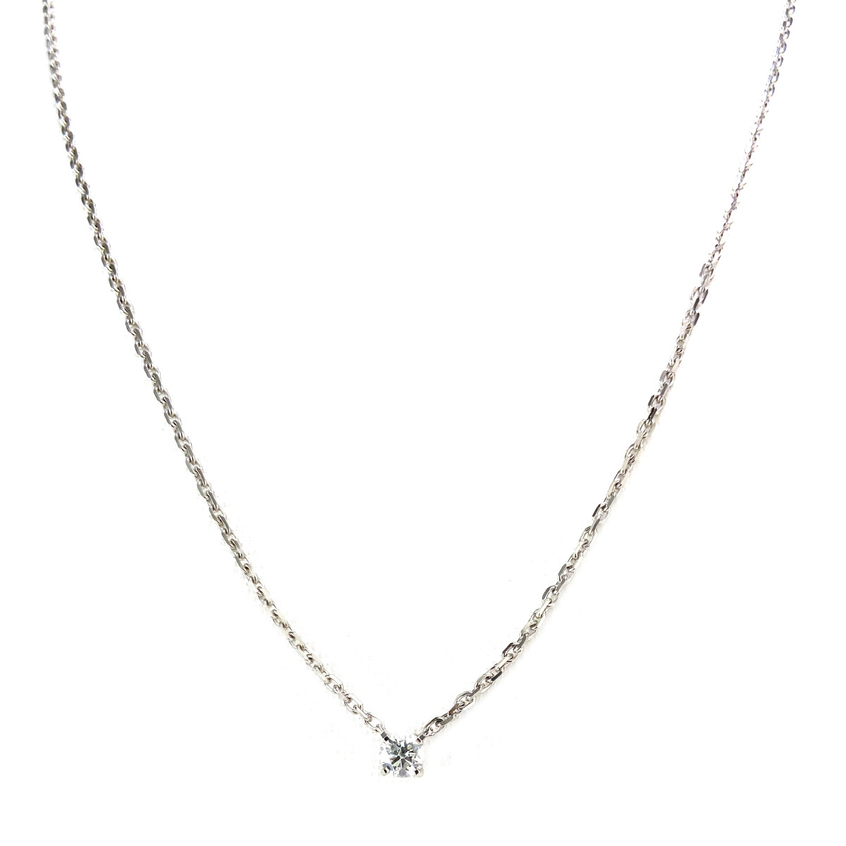 Collier d'occasion or 750 blanc diamant 42 cm