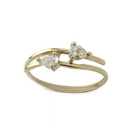 Bague Toi Et Moi d'occasion or 750 jaune zirconias