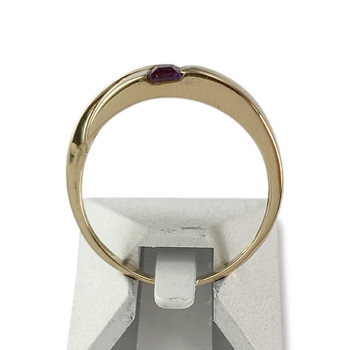 Tweedehands gouden 750 imitatie stenen ring