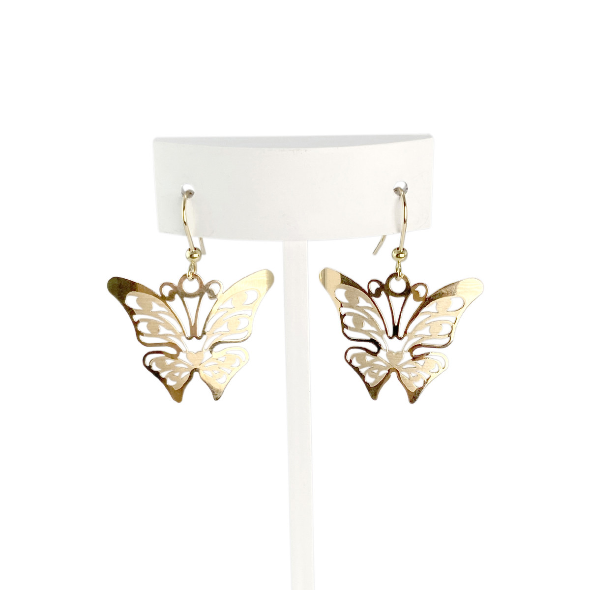 Boucles d'oreilles d'occasion or 750 papillon