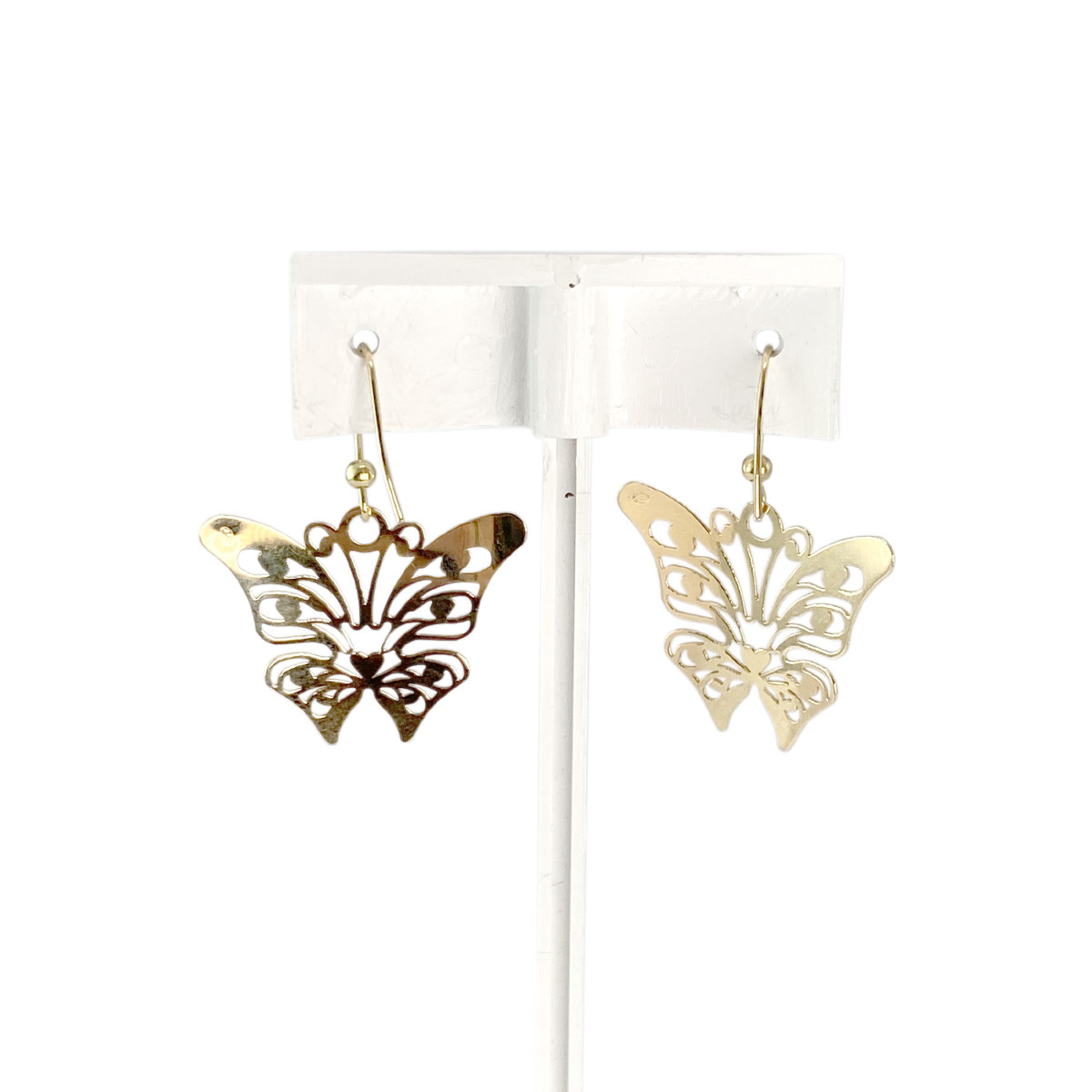 Boucles d'oreilles d'occasion or 750 papillon - vue 3