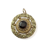 Pre-owned 18K gold pendant with rhodolite garnet - view 1