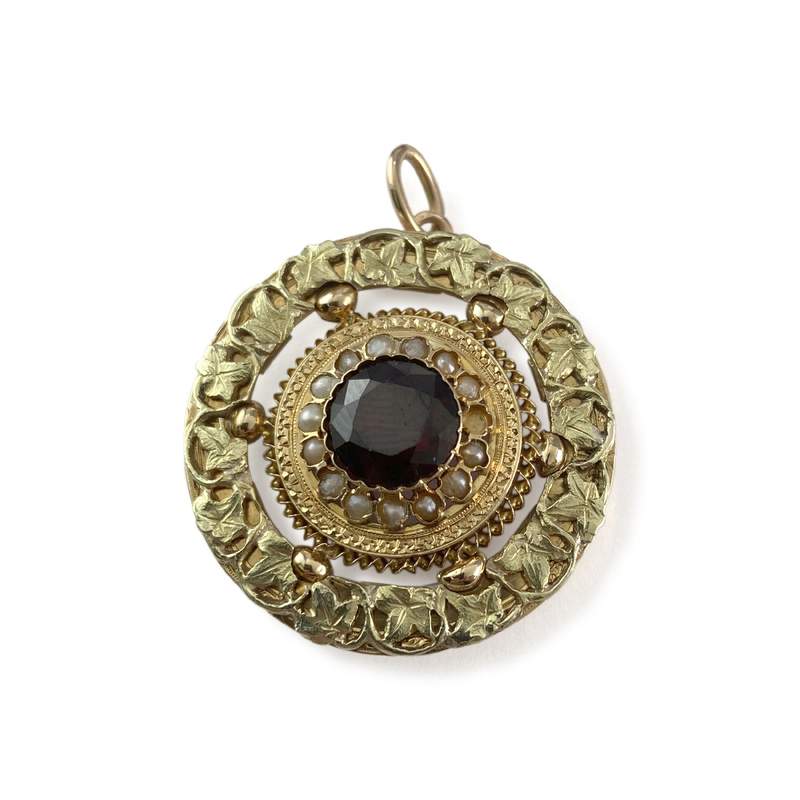 Pendentif d'occasion or 750 grenat rhodolité - vue 1