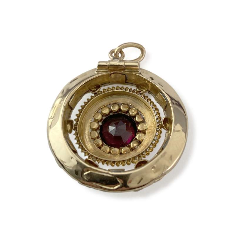 Pendentif d'occasion or 750 grenat rhodolité - vue 2