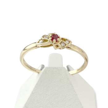 Bague d'occasion or 750 rubis et diamants