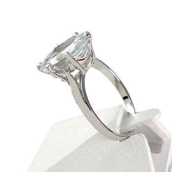 Bague d'occasion or 750 blanc aigue marine