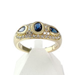 Bague d'occasion or 750 diamants et saphirs - vue 1