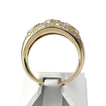 Tweedehands gouden ring 750 diamanten en saffieren