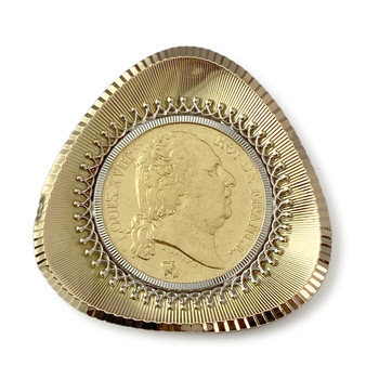 Broche d'occasion or 585 piece de monnaie
