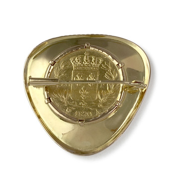 Broche d'occasion or 585 piece de monnaie