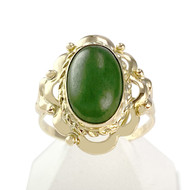 Bague d'occasion or 750 jade néphrite